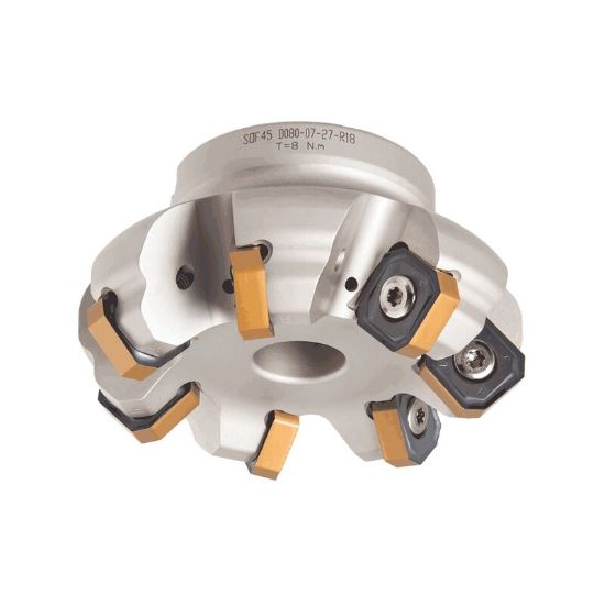 Picture of ISCAR SOF45 D3.0-06-1.00-R18 Milling Cutter 45.0°, 44.0° 3.000 Diameter Face Mill 1.000 1.940 OAL 6 Flute