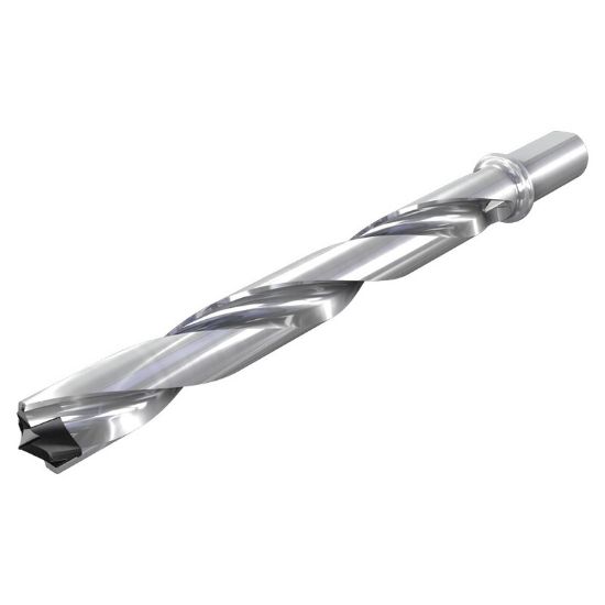 Picture of ISCAR DFN 1535-1228-125A-8D-IQ 1.535" Indexable Head Drill s with Coolant Holes and One Flat Shank, Drill ing Depth 8xD