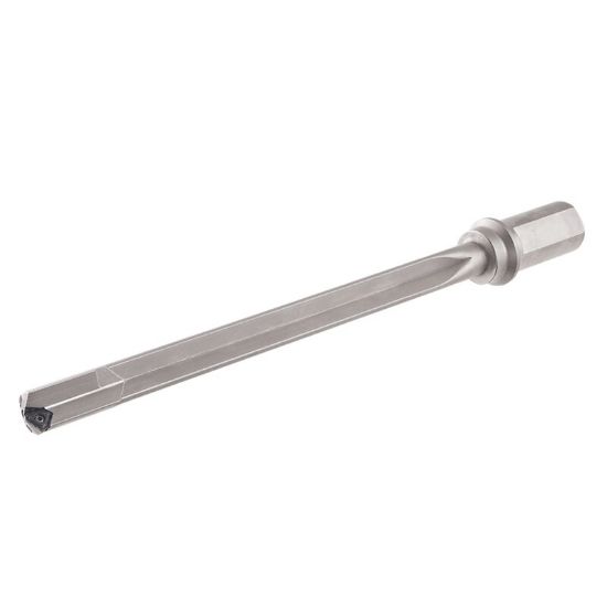 Picture of ISCAR GD-DH 0.750-15D-I1"-09 3/4" GunDrill s Carrying Triangular Inserts Featuring 3 Chip Splitting Cutting Edges and a Wiper for High Hole Surface Quality