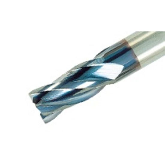 Picture of ISCAR ECCI-A-4 125-500-C125 IC300 DIA 1/8 SH 0.1250 LOC 0.50 OAL 1.50 End Mill Standard Flute Standard Helix Carbide TiCN Single End 45.0° Chamfer SolidMill