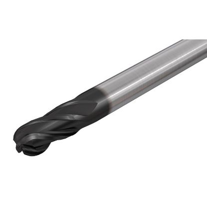 Picture of ISCAR EBSI-A-4 125-188-C125 IC900 DIA 1/8 SH 0.1250 LOC 0.1880 OAL 1.50 End Mill Standard Flute Standard Helix Carbide AlTiN Single End Ball Nose SolidMill