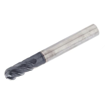 Picture of ISCAR EBI-E4L 125-250/400C125CF IC902 DIA 1/8 SH 0.1250 LOC 0.2500 OAL 2.00 End Mill Standard Flute Standard Helix Carbide TiAlN Single End Ball Nose SolidMill