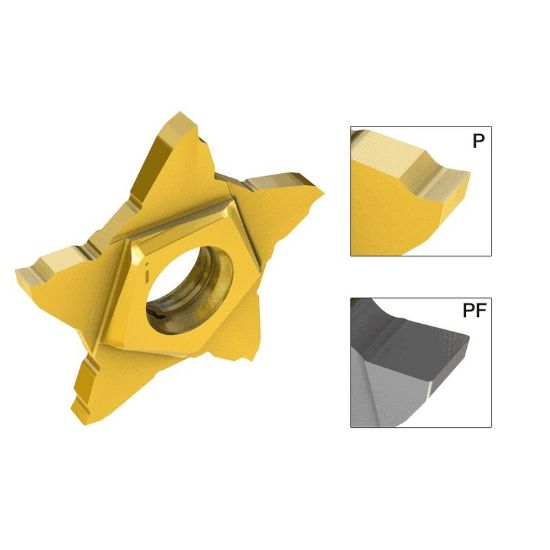 Picture of ISCAR PENTA 24N100PF010 IC908 Cut Off Insert 0.004 Corner Radius 0.039 Wide TiAlN