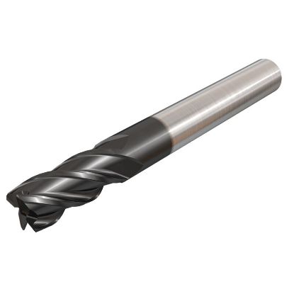 Picture of ISCAR ECI-E-4R 750-1.25C060 IC900 DIA 3/4 SH 0.7500 LOC 1.2500 OAL 4.00 End Mill Standard Flute Standard Helix Carbide AlTiN Single End Corner Radius 0.0600 1.52MM SolidMill
