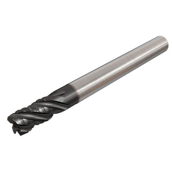Picture of ISCAR ECPI-E4L 375-750/1.25C375 IC900 DIA 3/8 SH 0.3750 LOC 0.7500 OAL 3.00 End Mill Standard Flute Standard Helix Carbide AlTiN Single End 45.0° Chamfer Solid-SHRED