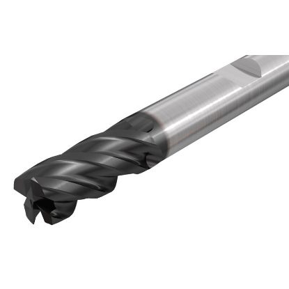 Picture of ISCAR ECI-H4M 250-500C250CFE2.5 IC900 DIA 1/4 SH 0.2500 LOC 0.50 OAL 2.50 End Mill Standard Flute Standard Helix Carbide AlTiN Single End 45.0° Chamfer SolidMill