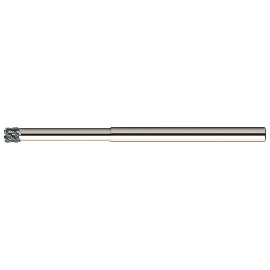 Picture of MASTERCUT DIA 1/8 SH 0.1250 LOC 0.1250 OAL 4.00 End Mill Standard Flute Variable Helix Carbide nACRoA Single End Corner Radius 0.0200 0.51MM MOLD MillS