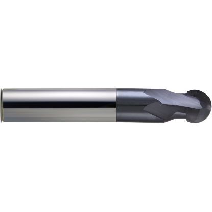 Picture of MELIN 10339 DIA 1/2 SH 0.50 LOC 0.3360 OAL 6.00 End Mill Standard Flute Standard Helix Carbide nACRoA Single End SphericalBall 220°