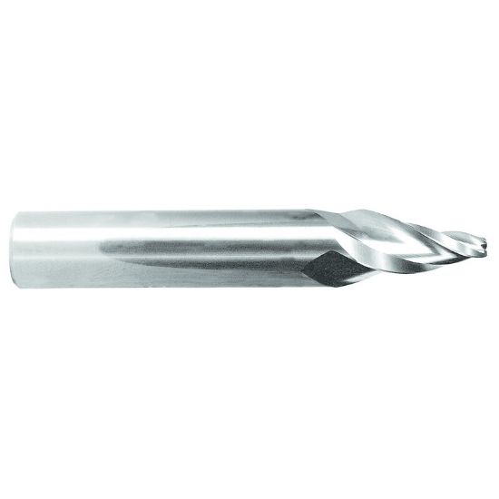 Picture of MELIN 50277 DIA 1/8 SH 0.2500 LOC 0.7500 OAL 3.00 End Mill Taper Flute Carbide AlTiN Single End Square Sharp