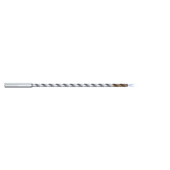 Picture of MIKRON 2.CD.300265.IC Carbide Drill Coolant Thru 140° 0.104 Diameter Cylindrical 0.157 5.310 OAL 2 Flute 30.0XD