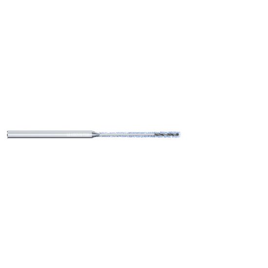 Picture of MIKRON 2.CFI.30069.IK.1 Carbide Drill Coolant Thru 140° 0.027 Diameter Cylindrical 0.118 2.090 OAL 2 Flute 30.0XD