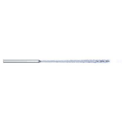 Picture of MIKRON 2.CFS.50117.IK.0 Carbide Drill Coolant Thru 140° 0.046 Diameter Cylindrical 0.118 3.740 OAL 2 Flute 50.0XD