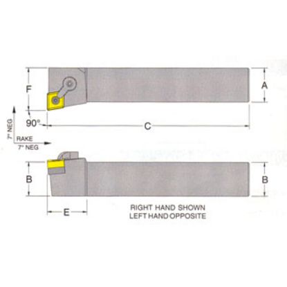 Picture of RMC MCFNL-16-5DTurning Stick Tool 80.0° Insert Square 1.000 6.000 Oal Left Hand