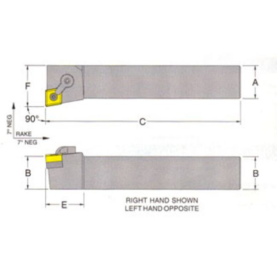 Picture of RMC MCFNR-24-6DTurning Stick Tool 80.0° Insert Square 1.500 6.000 Oal Right Hand