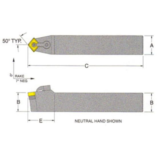 Picture of RMC MCYNN-24-6ETurning Stick Tool 80.0° Insert Square 1.500 7.000 Oal Left Hand