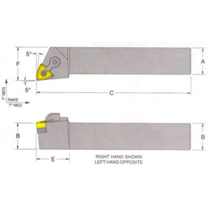 Picture of RMC MWLNL-24-4ETurning Stick Tool Trigon Insert Square 1.500 7.000 Oal Left Hand