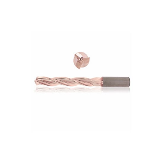 Picture of PCT CXC503000T6 Carbide Drill Coolant Thru 130° ZrCN 0.118 Diameter Cylindrical 0.236 Shank 2.598 OAL 3 Flute 1.102 Flute Length 5.0XD