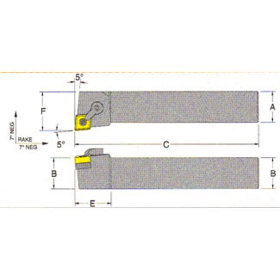 Picture of RMC MCLNL-24-6ETurning Stick Tool 80.0° Insert Square 1.500 7.000 Oal Left Hand