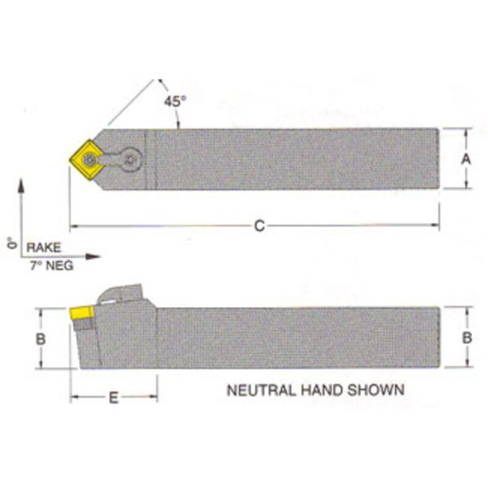 Picture of RMC MSDNN-12-4BTurning Stick Tool Square Insert Square 0.750 5.000 Oal Left Hand