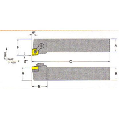 Picture of RMC MCLNR-12-4BTurning Stick Tool 80.0° Insert Square 0.750 5.000 Oal Right Hand