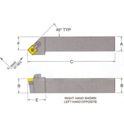 Picture of RMC MSSNR-86-6ETurning Stick Tool Square Insert Square 1.000 7.000 Oal Right Hand