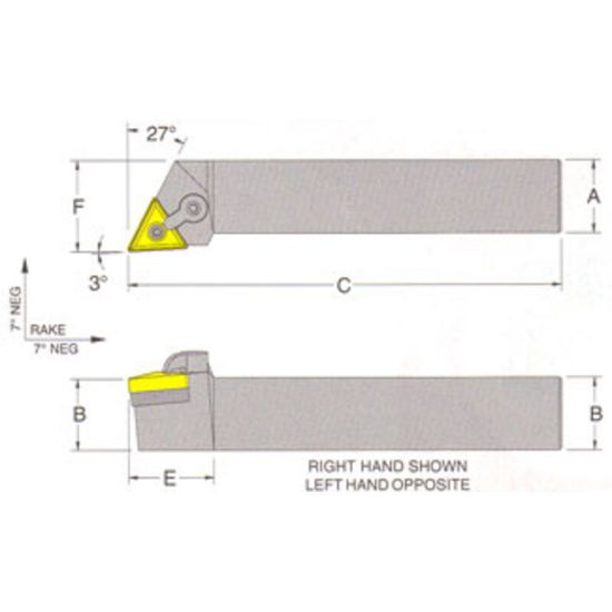 Picture of RMC MTJNR-24-6ETurning Stick Tool Triangle Insert Square 1.500 7.000 Oal Right Hand