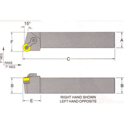 Picture of RMC MRGNR-86-4DTurning Stick Tool Round Insert Square 1.500 6.000 Oal Right Hand