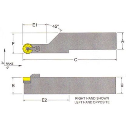 Picture of RMC MRGOR-24-8ETurning Stick Tool Round Insert Square 1.500 7.000 Oal Right Hand