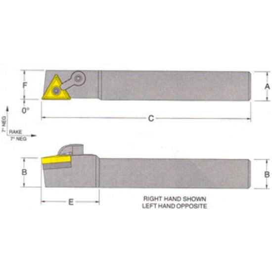Picture of RMC MTANL-12-3DTurning Stick Tool Triangle Insert Square 0.750 5.000 Oal Left Hand