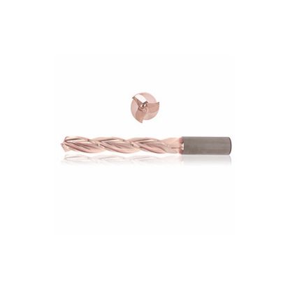 Picture of PCT CXC503500T6 Carbide Drill Coolant Thru 130° ZrCN 0.137 Diameter Cylindrical 0.236 Shank 2.598 OAL 3 Flute 1.102 Flute Length 5.0XD