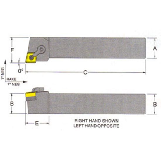 Picture of RMC MCGNR-24-6DTurning Stick Tool 80.0° Insert Square 1.500 6.000 Oal Right Hand