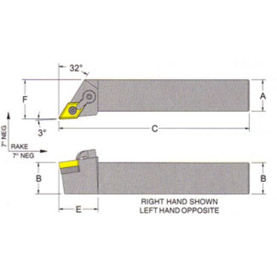 Picture of RMC MDJNR-85-4DTurning Stick Tool 55.0° Insert Square 1.250 1.500 Oal Right Hand