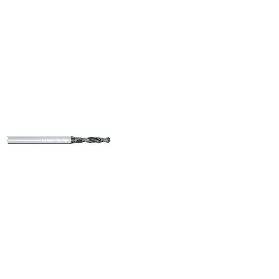 Picture of MIKRON 2.MD.210147.1 Carbide Drill Solid 118° 0.057 Diameter Cylindrical 0.059 1.181 OAL 2 Flute 4.0XD-6.0XD