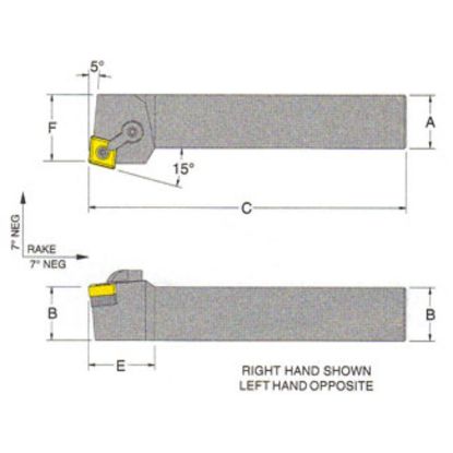 Picture of RMC MCRNR-86-6ETurning Stick Tool 80.0° Insert Square 1.500 7.000 Oal Right Hand