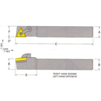 Picture of RMC MTANR-24-5DTurning Stick Tool Triangle Insert Square 1.500 6.000 Oal Right Hand