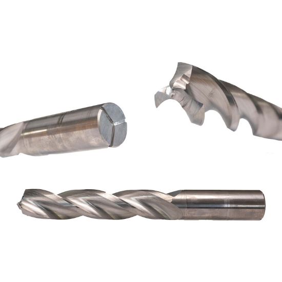 Picture of STI 3281-5XC-03 Carbide Drill Coolant Thru Three Flute 130° 0.328 Diameter Cylindrical Shank0.3937 4.000 OAL 2.197 Flute Length 5.0XD-8.0XD