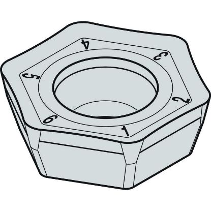 Picture of WIDIA/KENNAMETAL HPGT06T3DZENGD TN6510 Milling Insert Hexagon TiAlN 0.038 Corner Radius