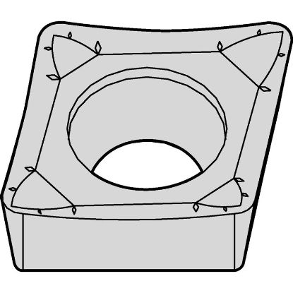 Picture of WIDIA/KENNAMETAL CCGT21505AL3 HCK10 Insert 80.0° TiAlN + Al2O3 0.008 Corner Radius