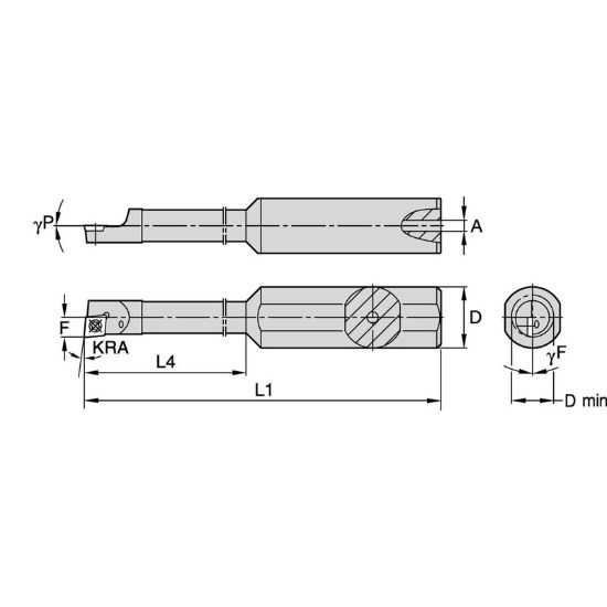 Picture of WIDIA/KENNAMETAL CCBI2505001255R Carbide 80.0° Insert Boring Bar 0.500