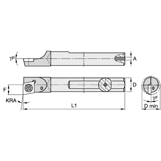 Picture of WIDIA/KENNAMETAL QCMI50085R Carbide Boring Bar 80.0° Boring Bar 0.500 Shank