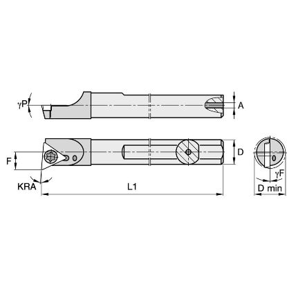 Picture of WIDIA/KENNAMETAL QCBI375105R Carbide Triangle Insert Boring Bar 0.375