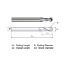 Picture of WIDIN DA302016 DIA 1/2 SH 0.50 LOC 0.8750 OAL 3.00 End Mill Standard Flute Standard Helix Carbide TiAlN Single End Ball Nose THUNDER