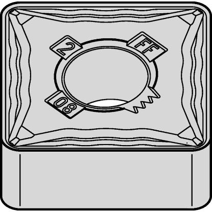 Picture of WIDIA/KENNAMETAL SNMG322FF WP15CT Insert Square TiN + TiCN + Al2O3 + ZrCN 0.031 Corner Radius