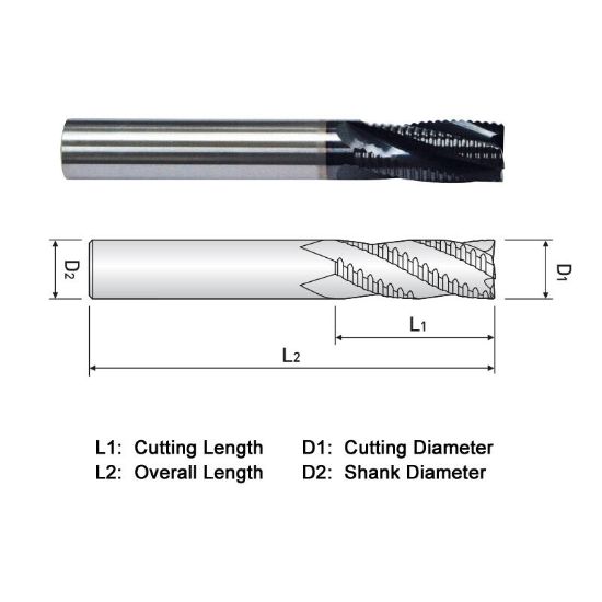 Picture of WIDIN FA503016 DIA 1/4 SH 0.2500 LOC 0.7500 OAL 2.50 End Mill Carbide AlTiN Single End Square Sharp Z-CLASSIC