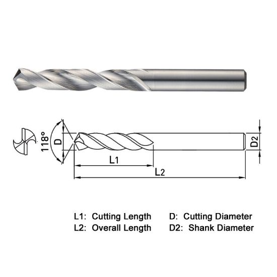 Picture of WIDIN SSD035 3.50MM DIA 118° Point 2 Flute 5XD Drill
