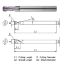 Picture of WIDIN DB312090 DIA 9MM SH 0.3937 LOC 0.7087 OAL 3.9370 End Mill Standard Flute Standard Helix Carbide TiAlN Single End Ball Nose THUNDER