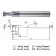 Picture of WIDIN DB34201030 DIA 1MM SH 0.2362 LOC 0.0787 OAL 3.1496 End Mill Standard Flute Standard Helix Carbide TiAlN Single End Ball Nose THUNDER