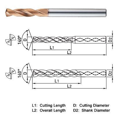 Picture of WIDIN SF50317463 17.463 - 11/16 DIA 140° Point 2 Flute 3XD Drill
