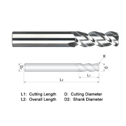 Picture of WIDIN WAE523A048 DIA 3/4 SH 0.7500 LOC 2.50 OAL 5.00 End Mill Standard Flute High Helix Carbide DLC Single End Square Sharp ALU-WAVE