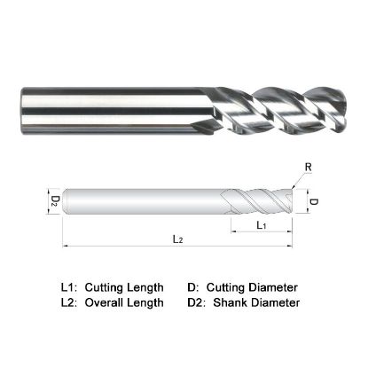Picture of WIDIN WAR313A040060 DIA 5/8 SH 0.6250 LOC 1.6250 OAL 3.50 End Mill Standard Flute High Helix Carbide Uncoated Single End Corner Radius 0.0600 1.52MM ALU-WAVE